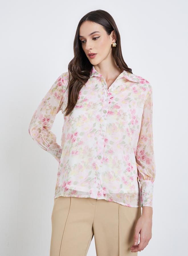 Styli Women Floral Print Long Sleeve Shirt - Image 2